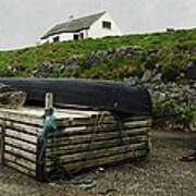 Cottage And Currach Poster