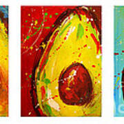 Crazy Avocados Triptych #1 Poster