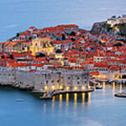 Dubrovnik City Skyline At Dawn #1 Poster