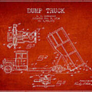 Dump Truck Patent Drawing From 1934 #1 Poster