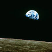 Earthrise Over Moon #1 Poster