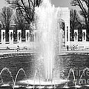 Fountains At The World War Ii Memorial In Washington Dc #1 Poster