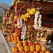 Fruit And Vegtable Stalls - Opuzen - Croatia Poster