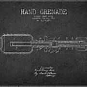 Hand Grenade Patent Drawing From 1916 #1 Poster