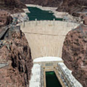 Hoover Dam And Lake Mead During Drought #1 Poster