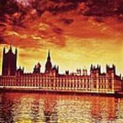 Houses Of Parliament Looking Over The River Thames #1 Poster