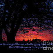 Kansas Sunset - Psalm 113 Poster