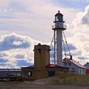 Lighthouse At Whitefish Point In Michigan #1 Poster