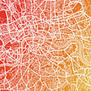 London England Street Map #1 Poster