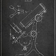 Microscope Patent Drawing From 1886 - Dark Poster