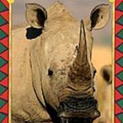 Rhinoceros Blank Christmas Greeting Card #1 Poster