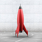 Rocket In Parking Lot #1 Poster