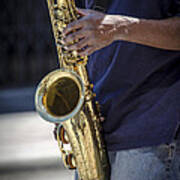 Saxophone Player On Street #2 Poster