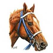 Secretariat With Racing Bridle Poster