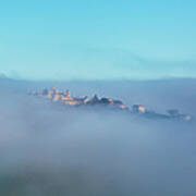 Small Italian Village In The Fog #1 Poster