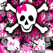 Splatter Girly Skull Poster