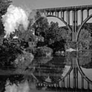 Steam In The Valley Nkp 765 Black And White #1 Poster