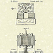 Tesla Motor 1888 Patent Art #2 Poster