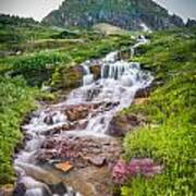 Triple Falls Stream Glacier National Park X100 Poster