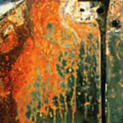 View Of Rust On The Door Of An Abandoned Vehicle #1 Poster