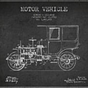 Vintage Motor Vehicle Patent From 1913 #3 Poster