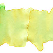 Yellow Green Watercolor Paint Texture #1 Poster