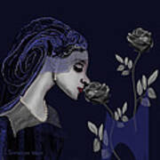 126 - A Young Woman With Roses ... Poster