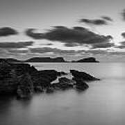 Beautiful Black And White Ibiza Coastal Sunrise Landscape #16 Poster