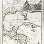 1798 Cassini Map Of Florida Louisiana Cuba And Central America Poster