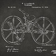 1869 Velocipede Bicycle Patent Artwork - Gray Poster