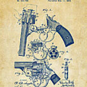 1894 Foehl Revolver Patent Artwork - Vintage Poster