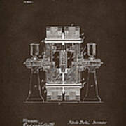 1898 Tesla Electric Circuit Patent Artwork Espresso Poster