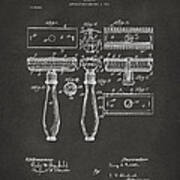 1904 Gillette Razor Patent Artwork - Gray Poster