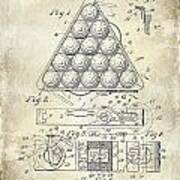 1910 Billiard Triangle Patent Drawing Poster