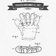 1922 Baseball Glove Patent Drawing Poster