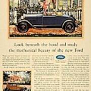 1928 - Ford Tudor Convertible And Sedan Advertisement- Color Poster