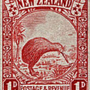 1936 New Zealand Kiwi Stamp Poster