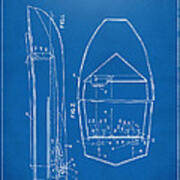 1943 Chris Craft Boat Patent Blueprint Poster