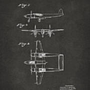 1944 Howard Hughes Airplane Patent Artwork 3 - Gray Poster