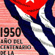 1950 Cuban Flag Centennial Poster