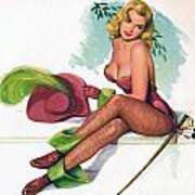 1950's Vintage Pin Up Girl Poster