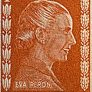1952 Eva Peron Argentina Stamp Poster