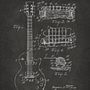 1955 Mccarty Gibson Les Paul Guitar Patent Artwork - Gray Poster