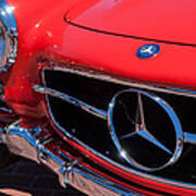 1955 Mercedes-benz 300sl Gullwing Grille Emblems Poster