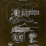 1956 Fender Tremolo Patent Drawing Ii Poster