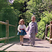 1960s Little Boy And Girl Holding Hands Poster