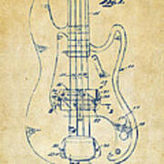 1961 Fender Guitar Patent Minimal - Vintage Poster