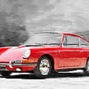 1964 Porsche 911 Watercolor Poster