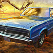 1967 Dodge Charger In The Desert Poster