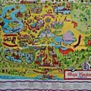 1971 Original Map Of The Magic Kingdom Poster